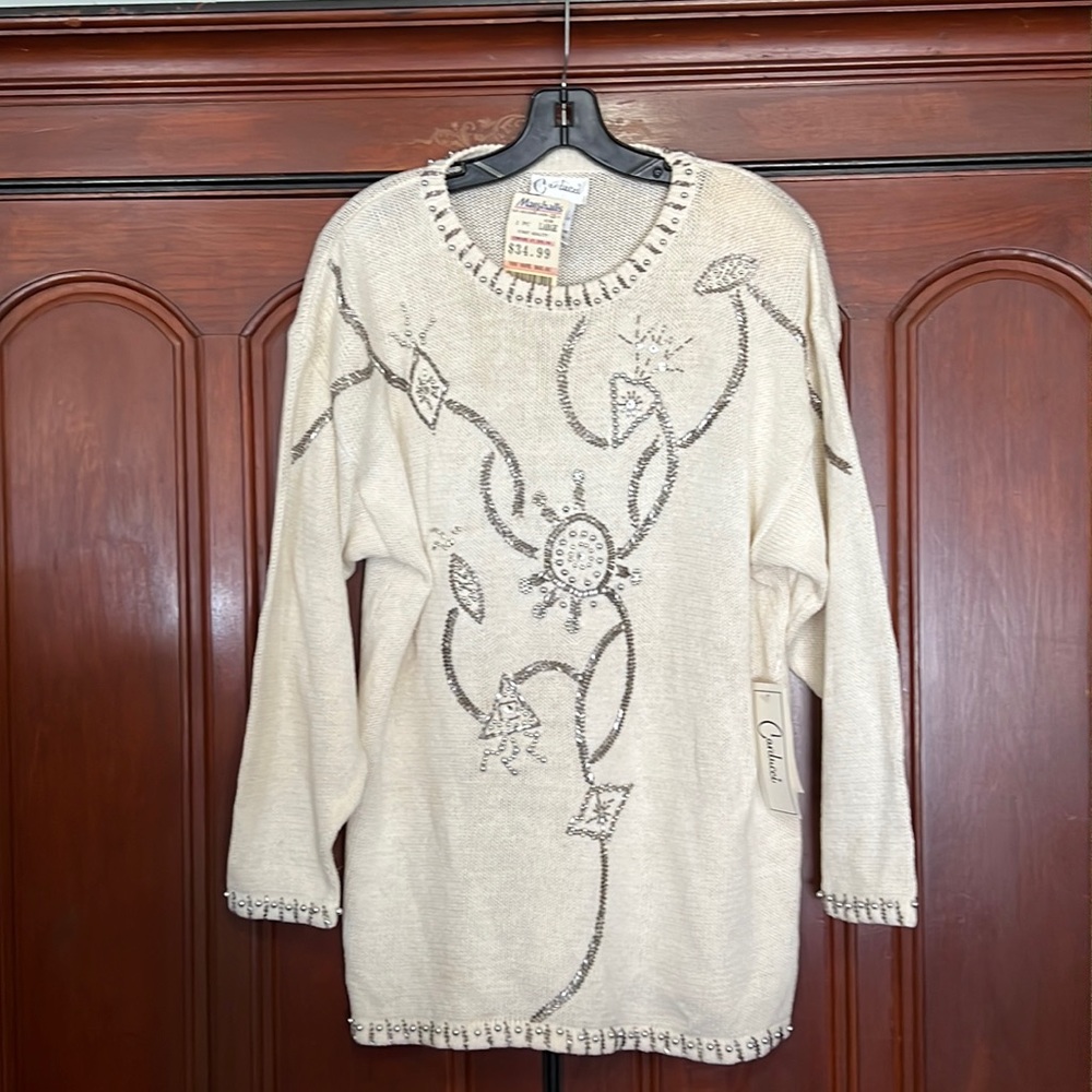 Carducci Vintage NWT Highly Embellished Sweater Size Large